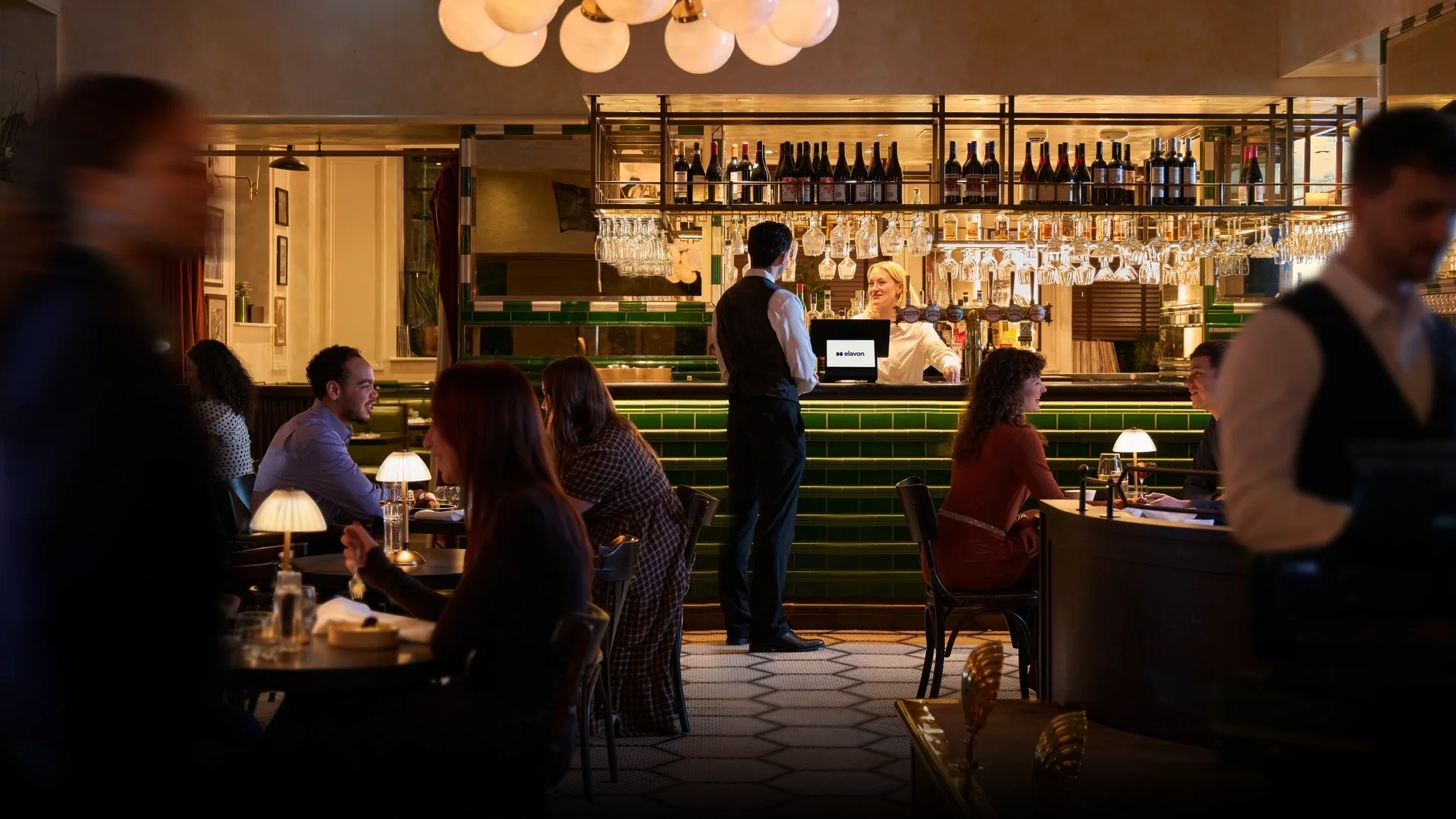 People dining in restaurant